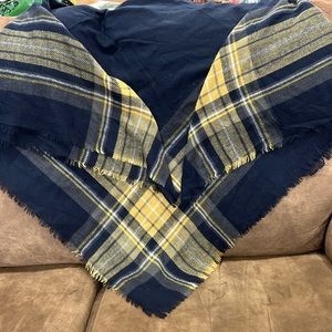 Blue and yellow shawl